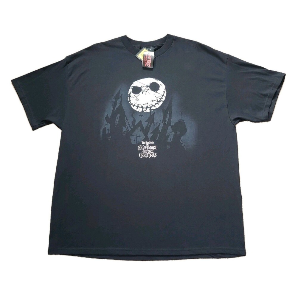 NWT Vintage Y2K The Nightmare Before Christmas Sz 2XL Mens Black T-Shirt Disney